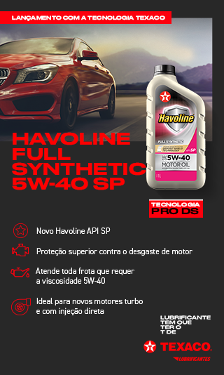 Havoline Full Synthetic 5W40SP, tecnologia PRO DS. Proteção superior contra o desgaste do motor. Atende toda a frota que requer a viscosidade 5W40. Ideal para novos motores turbo e com injeção indireta.